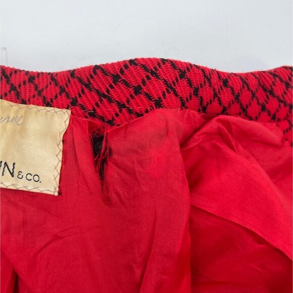 Manor-Bourne for I. Magnin & Co Vintage 60s Red Jacket Jackie O Size M/L - Picture 14 of 15